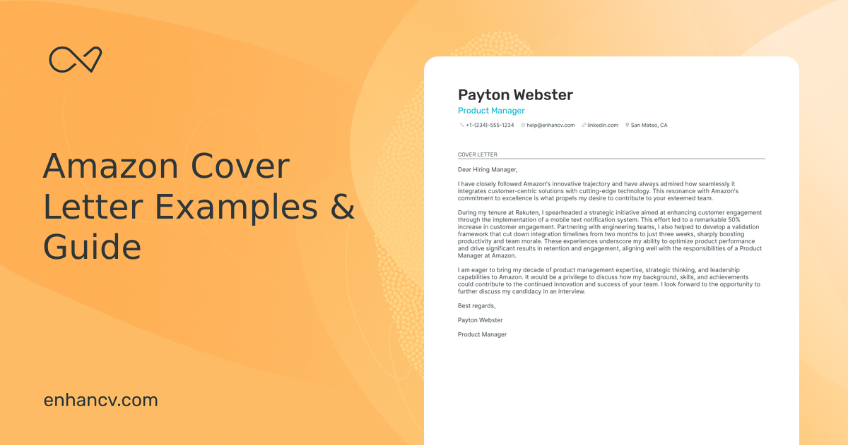 Professional Amazon Cover Letter Examples and Template for 2025 | Enhancv