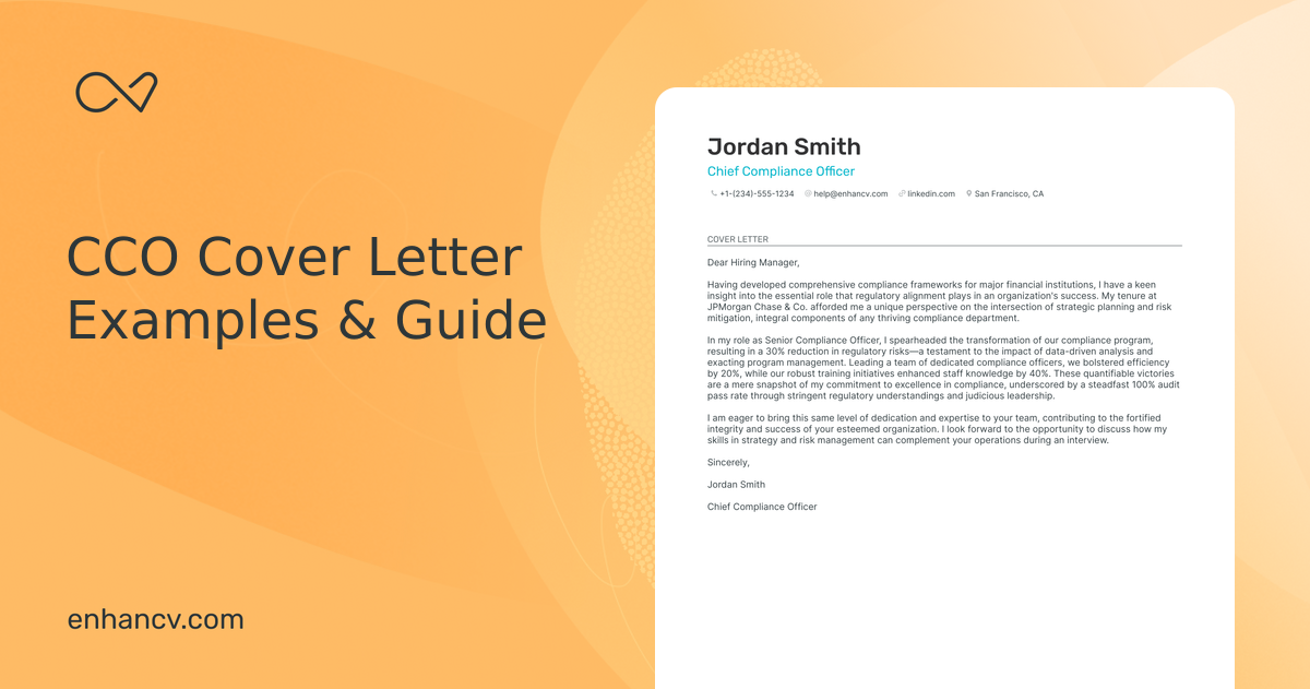 Professional CCO Cover Letter Examples and Template for 2024 Enhancv