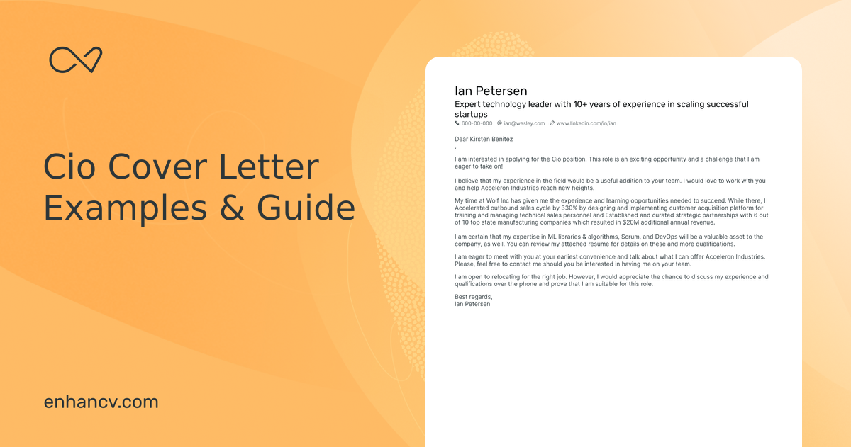 Real Cio Cover Letter Example for 2024