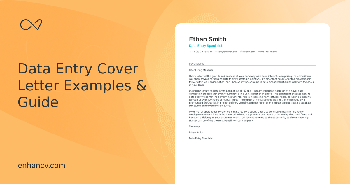 9 Professional Data Entry Cover Letter Examples and Template for 2025 ...