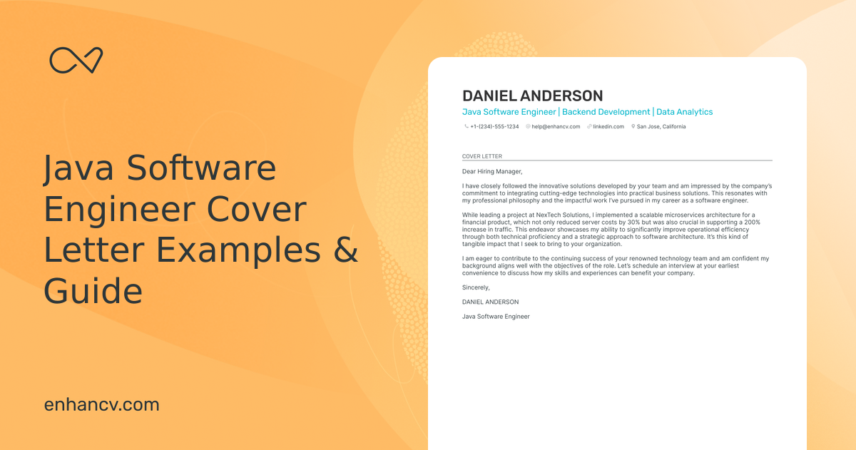 Professional Java Software Engineer Cover Letter Examples and Template ...