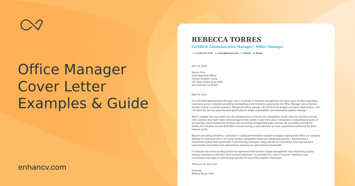 6+ Professional Office Manager Cover Letter Examples for 2026