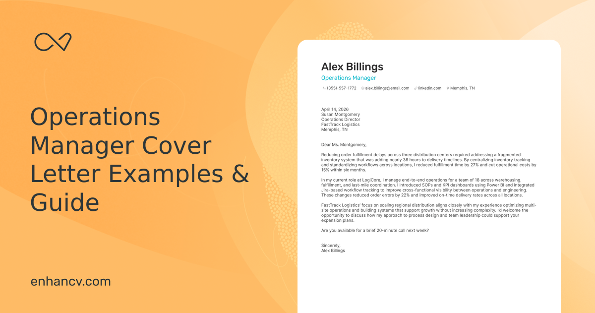 7+ Professional Operations Manager Cover Letter Examples for 2026