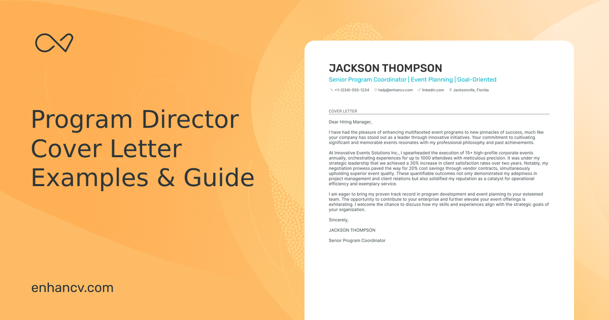 Professional Program Director Cover Letter Examples and Template for ...