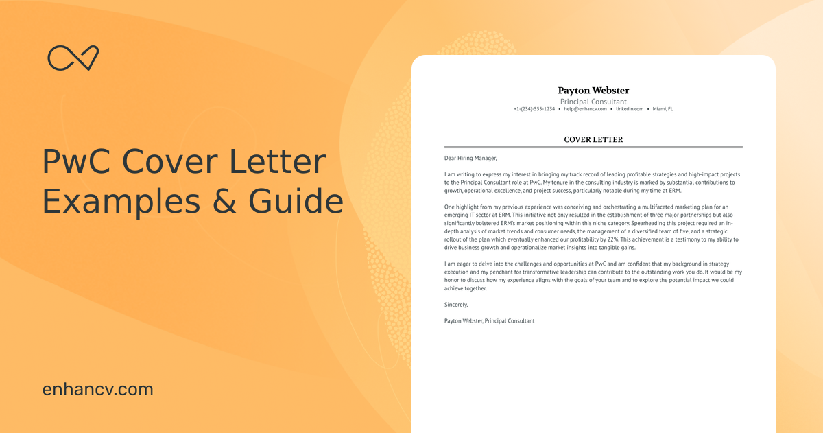 1 Professional PwC Cover Letter Examples and Template for 2025