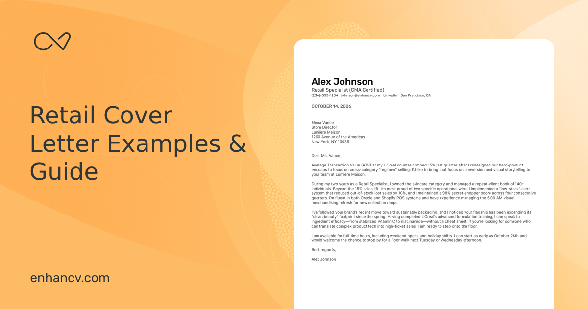21 Retail Cover Letter Examples for 2026