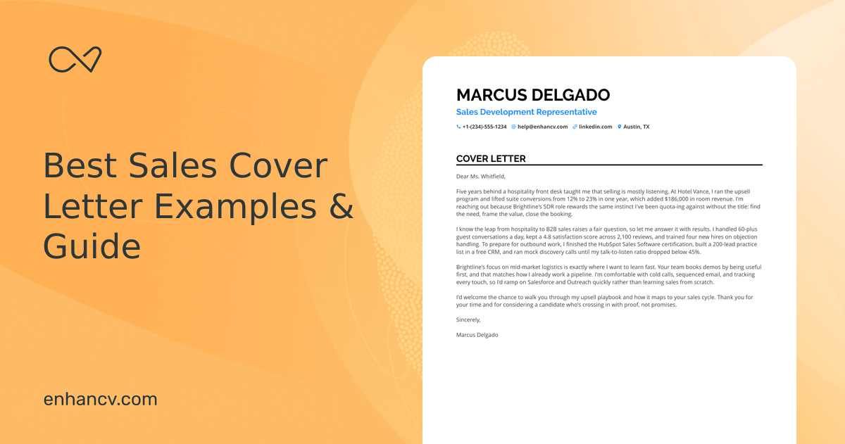 Sales Cover Letter Examples and Sample for 2026 | Enhancv