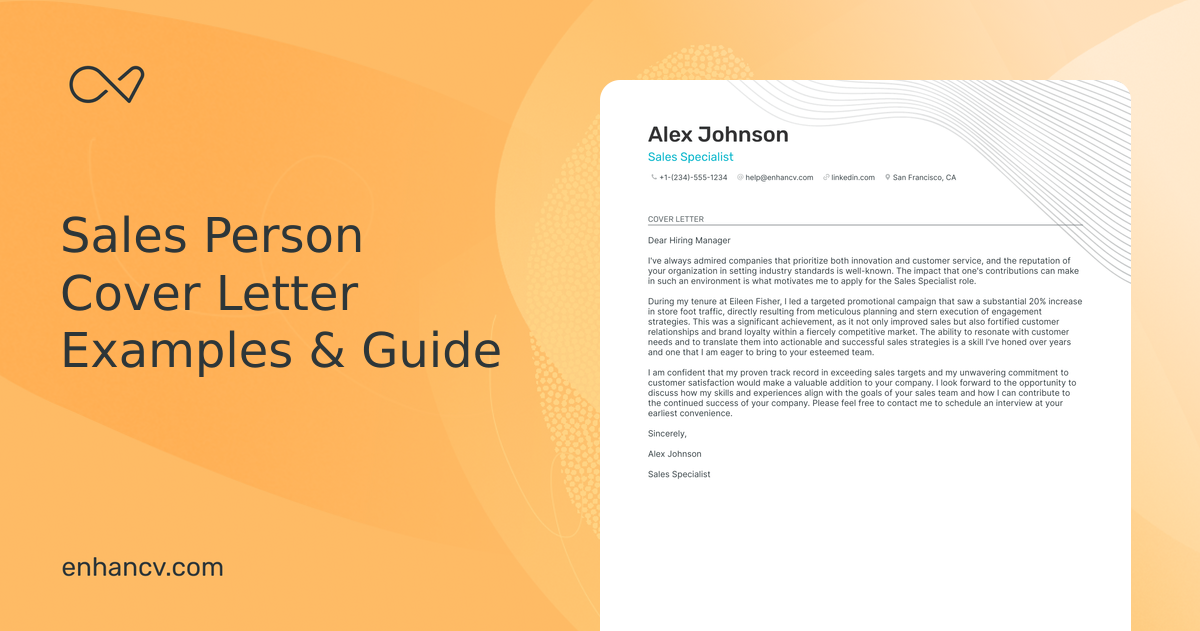 5 Professional Sales Person Cover Letter Examples and Template for 2026 ...