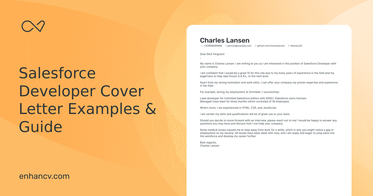 Real Salesforce Developer Cover Letter Example for 2024