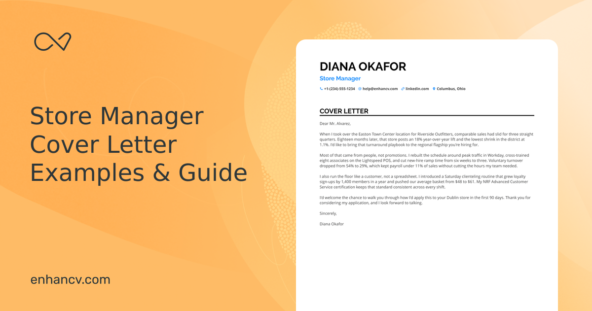 Store Manager Cover Letter Examples and Sample for 2026 | Enhancv