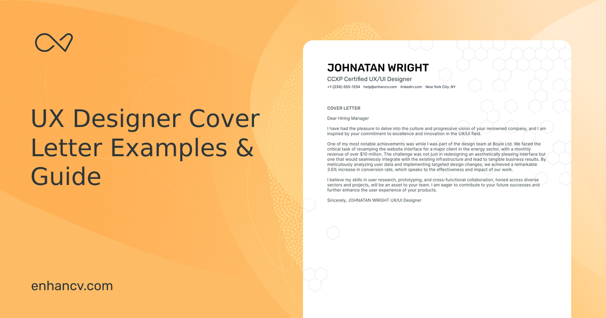 8 Professional UX Designer Cover Letter Examples and Template for 2025 ...