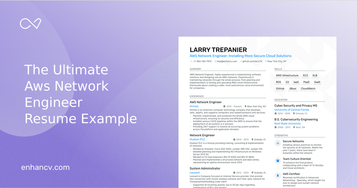 5 Aws Network Engineer Resume Examples & Guide for 2023