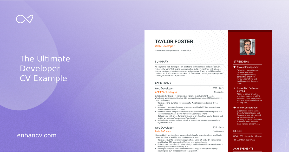 3 Developer CV Examples for 2023