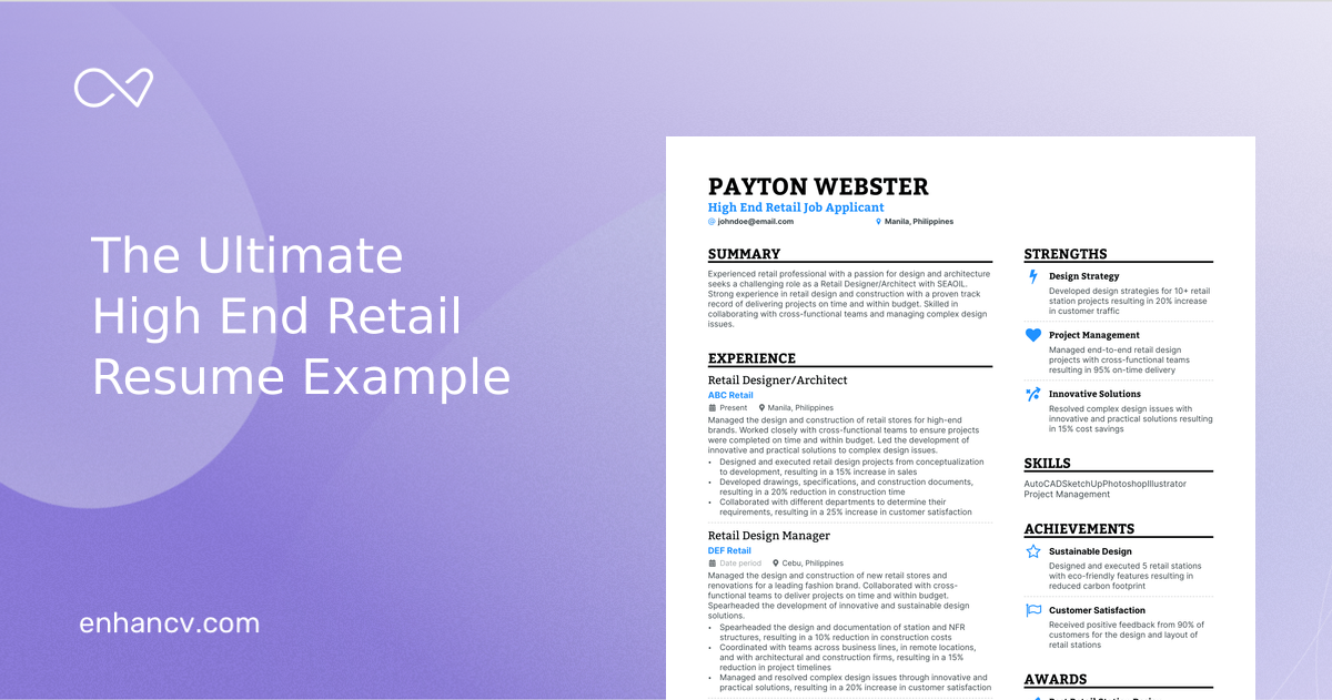 5 High End Retail Resume Examples - High End Retail Meta 