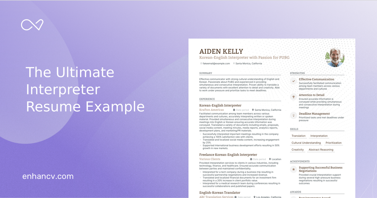 6 Interpreter Resume Examples & Guide for 2023