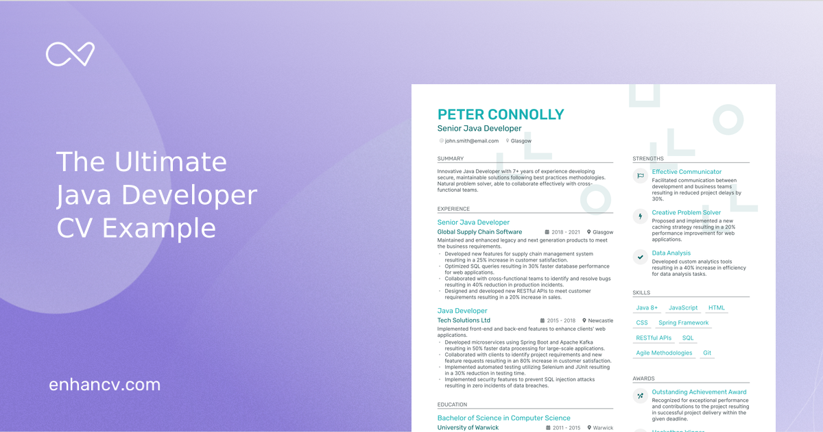 3 Java Developer CV Examples for 2023