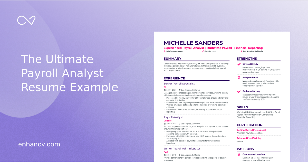 5 Payroll Analyst Resume Examples & Guide for 2023
