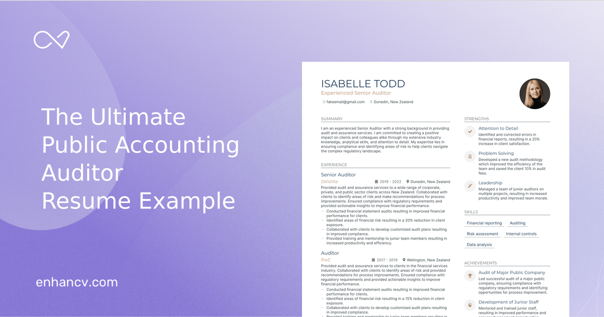 5 Public Accounting Auditor Resume Examples & Guide for 2024