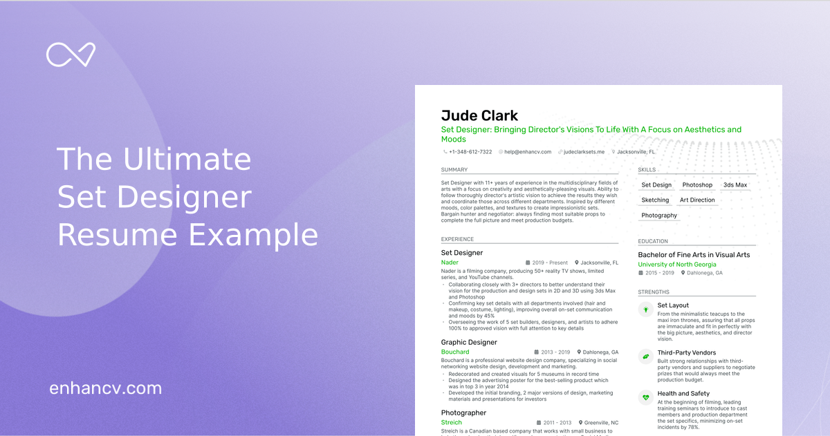 5 Set Designer Resume Examples & Guide for 2023