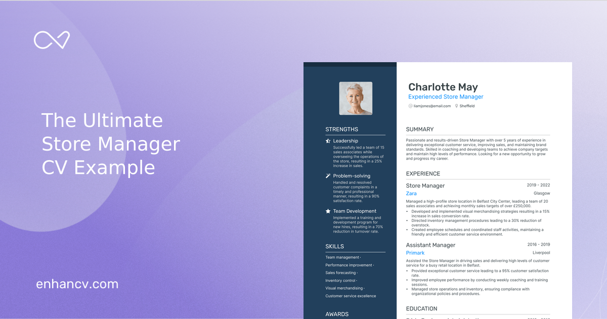 3 Store Manager CV Examples for 2024