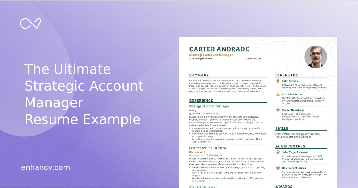 5 Strategic Account Manager Resume Examples & Guide for 2023