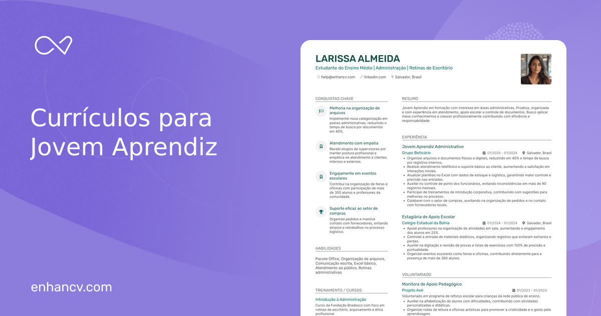 Currículo Jovem Aprendiz: Dicas para o 1º Emprego (2026)