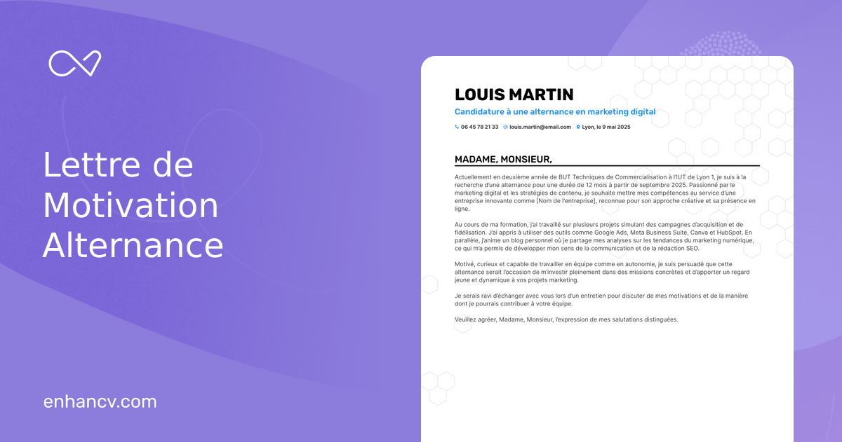 Lettre de Motivation Alternance Conseils et Exemples — free download