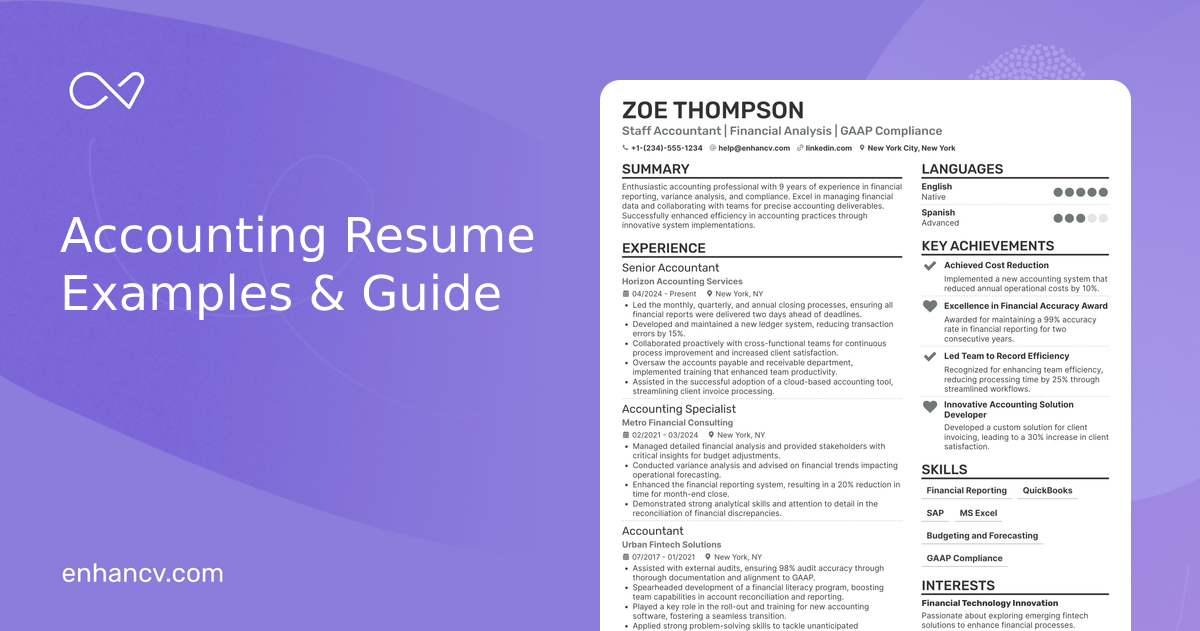 32 Accountant Resume Examples & Guide for 2026