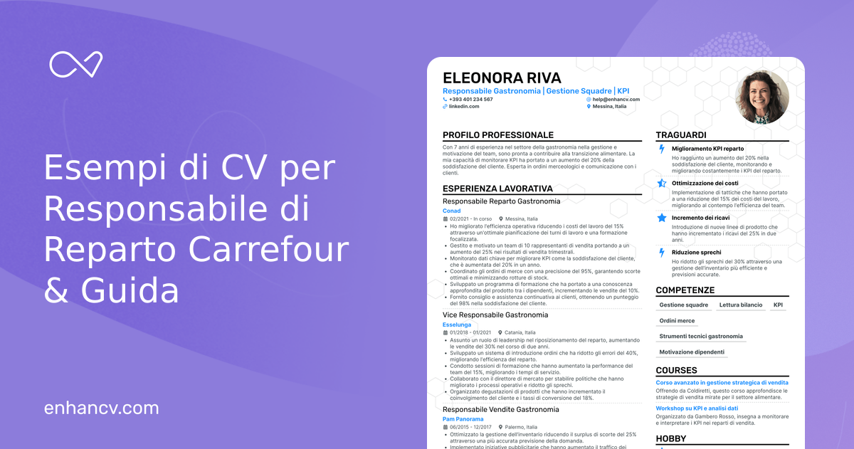15 Esempi di Curriculum per Responsabile di Reparto Carrefour che Hanno