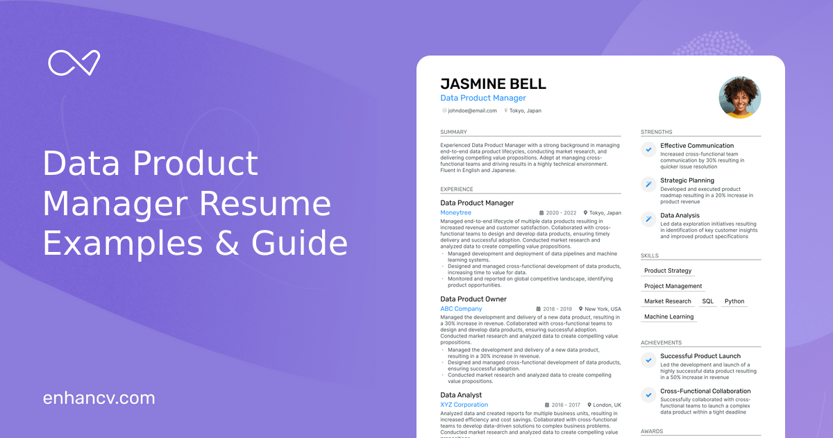 5 Data Product Manager Resume Examples Guide For 2024