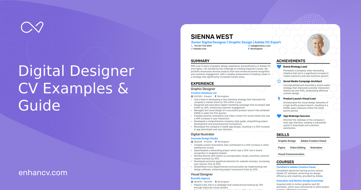 Digital Designer CV Examples & Guide for 2025