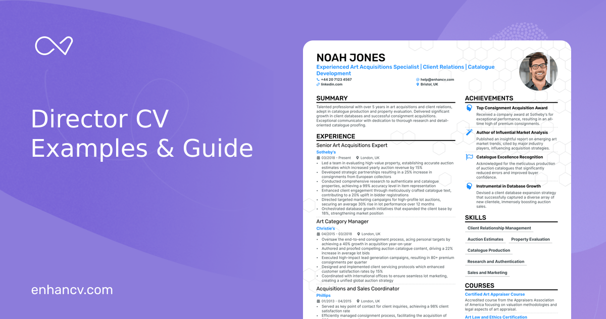 Director CV Examples Guide For 2026