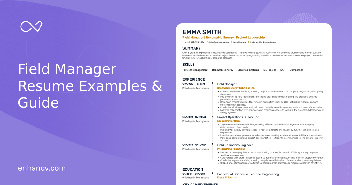 Turf Manager Cv 10 Field Manager Resume Examples & Guide for 2026