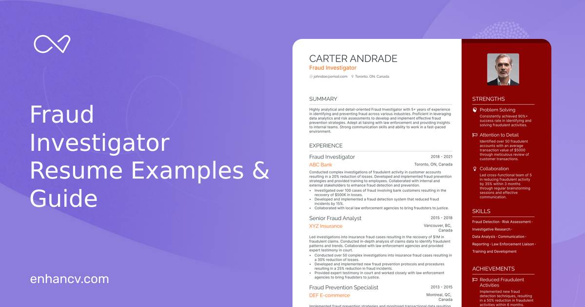 5 Fraud Investigator Resume Examples & Guide for 2024