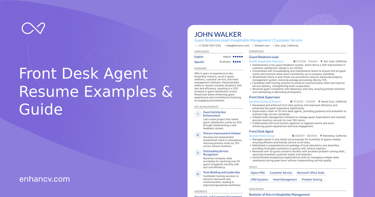 10-front-desk-agent-resume-examples-guide-for-2026