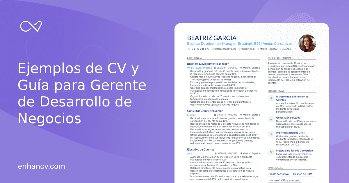 Perfil De Puesto De Gerente De Desarrollo De Negocios enhancv.com