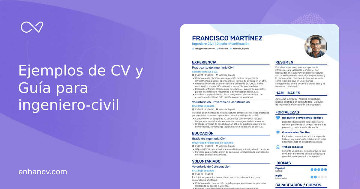 CV de Ingeniero Civil: Ejemplos y Plantillas Gratis (2025)