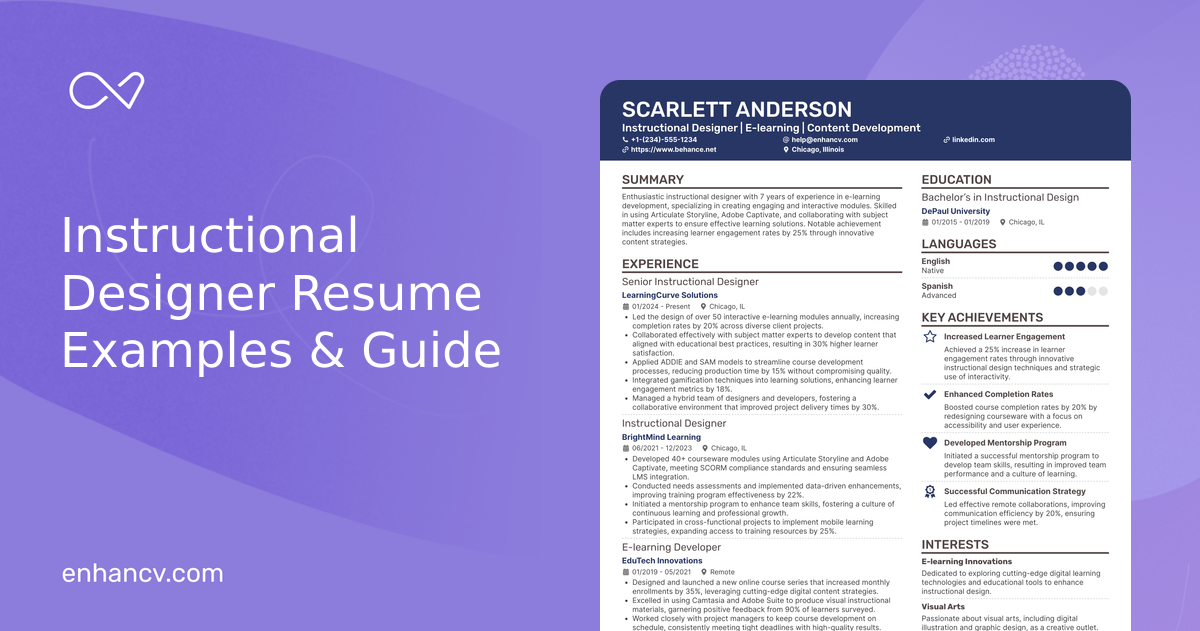 8 Instructional Designer Resume Examples That Got Jobs for 2026
