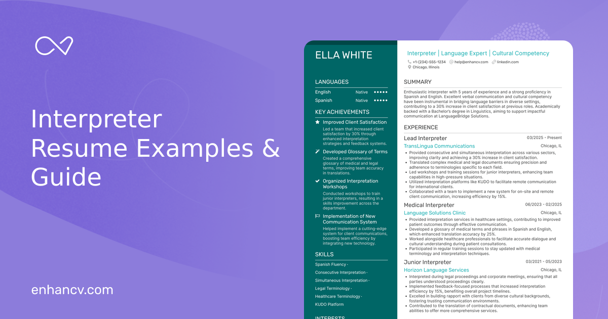 22 Interpreter Resume Examples That Got Jobs for 2026
