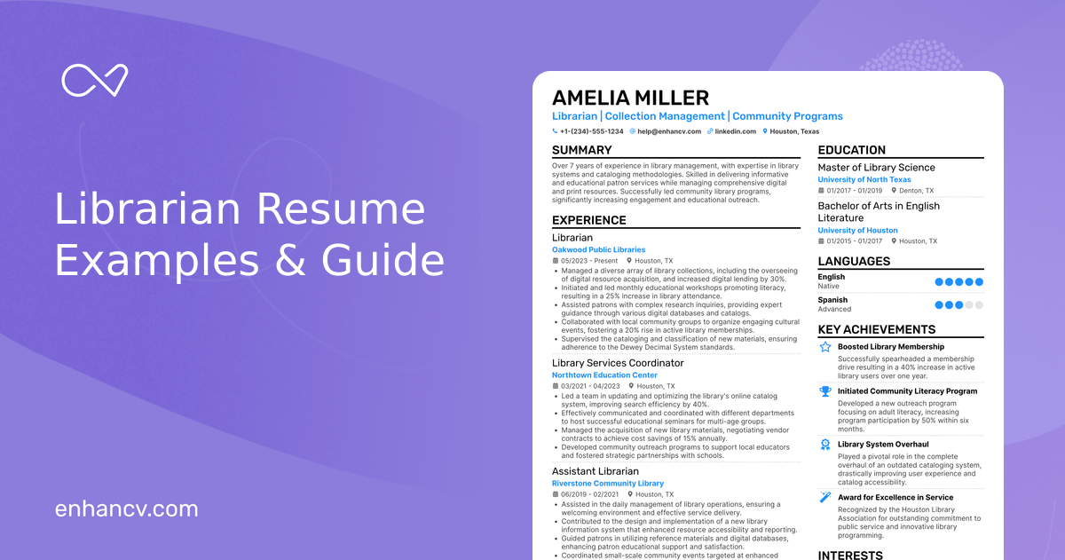 22 Librarian Resume Examples That Got Jobs for 2026