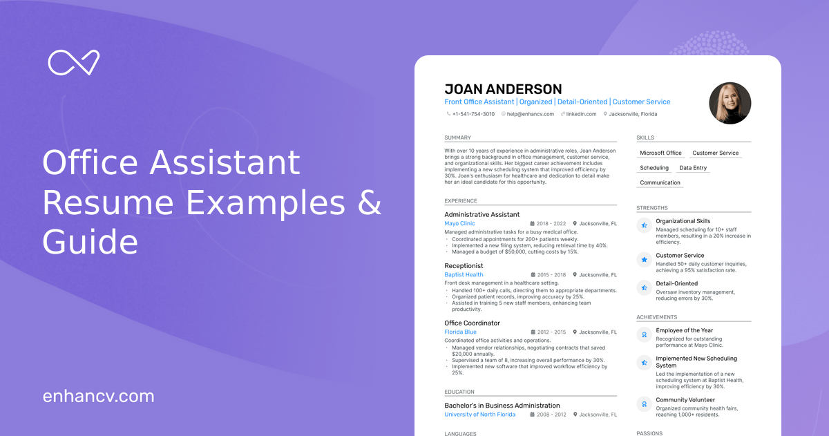 Filing Assistant Examples 5 Office Assistant Resume Examples & Guide for 2024