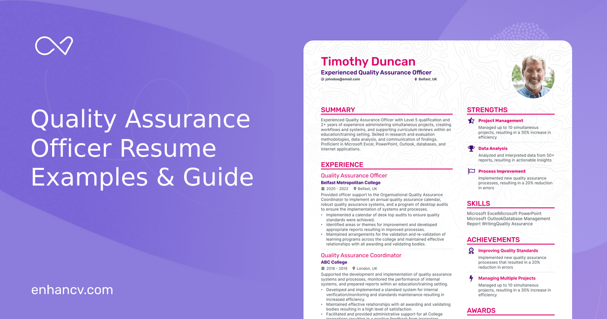 5 Quality Assurance Officer Resume Examples & Guide for 2024