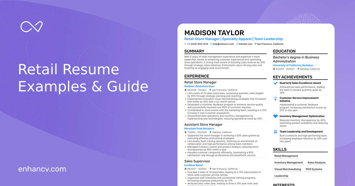Blog Write Examples 38 Retail Resume Examples & Guide for 2026