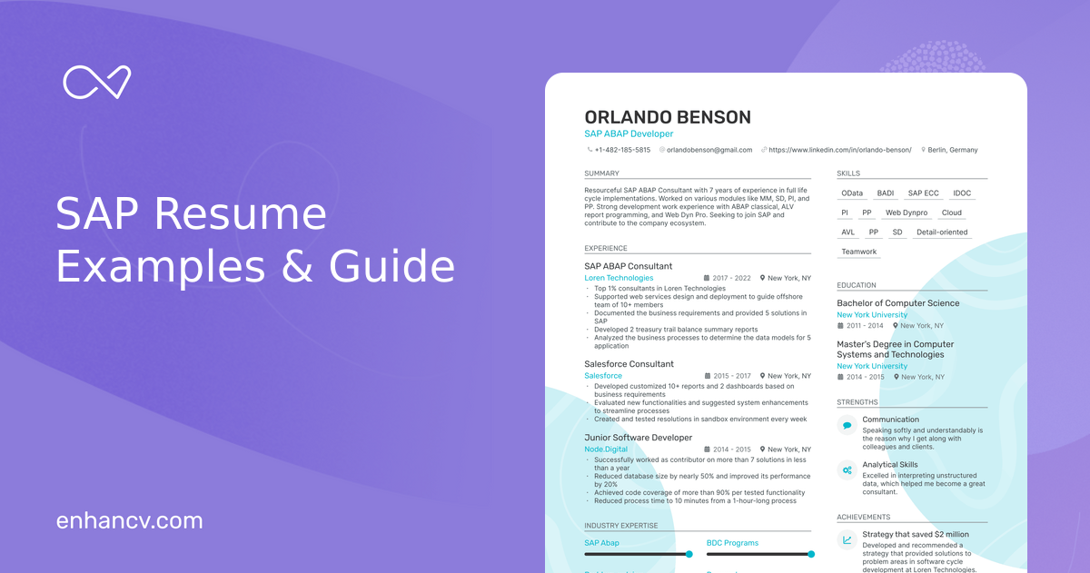 5 SAP Resume Examples & Guide for 2024