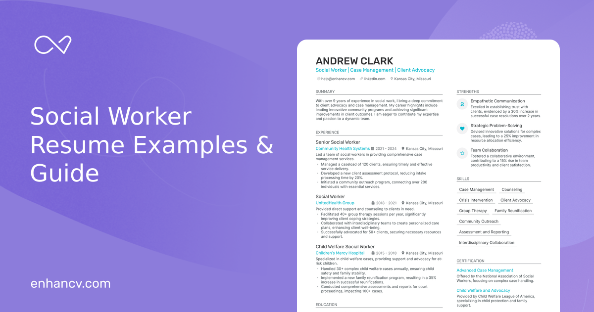 26 Social Worker Resume Examples, Templates & Guide for 2026