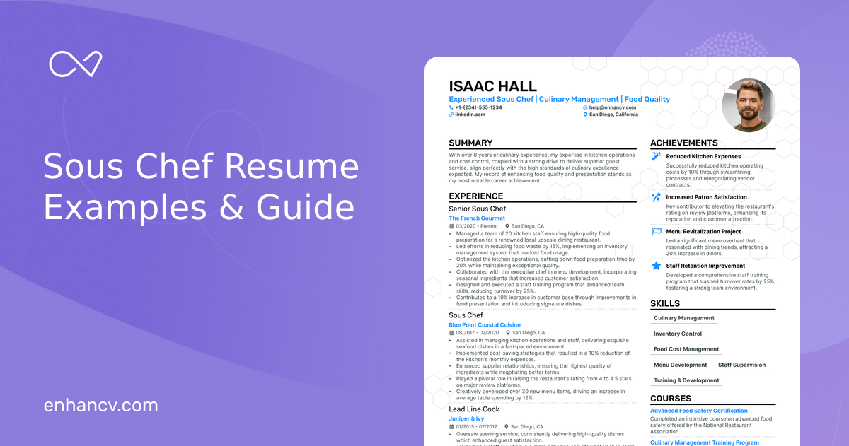 5 Sous Chef Resume Examples amp Guide - Sous Chef OxC9pjZz12p2BRr1NxBCFnLtjITo32i2Ip6REMoe 