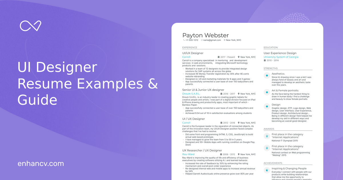 5 UI Designer Resume Examples & Guide for 2024