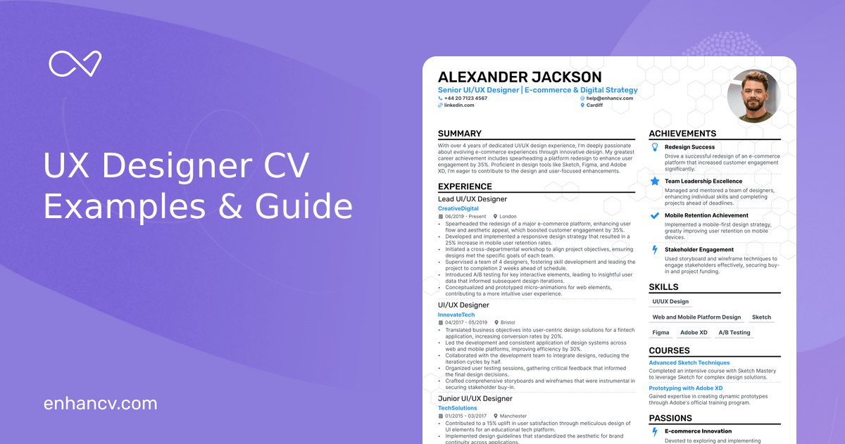 UX Designer CV Examples & Guide for 2025